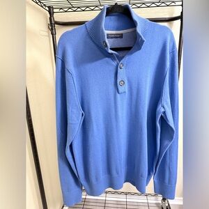 Banana Republic Cashmere Light Blue Buttoned Crewneck Sweater